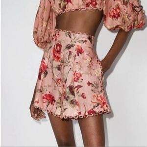 ZIMMERMANN Cassia scallop shorts in floral musk size